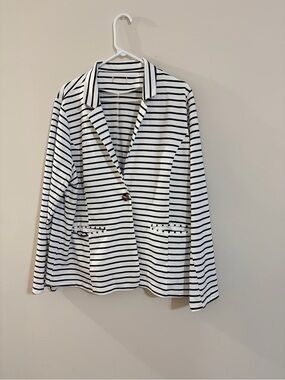 Striped Black & White Blazer Jacket